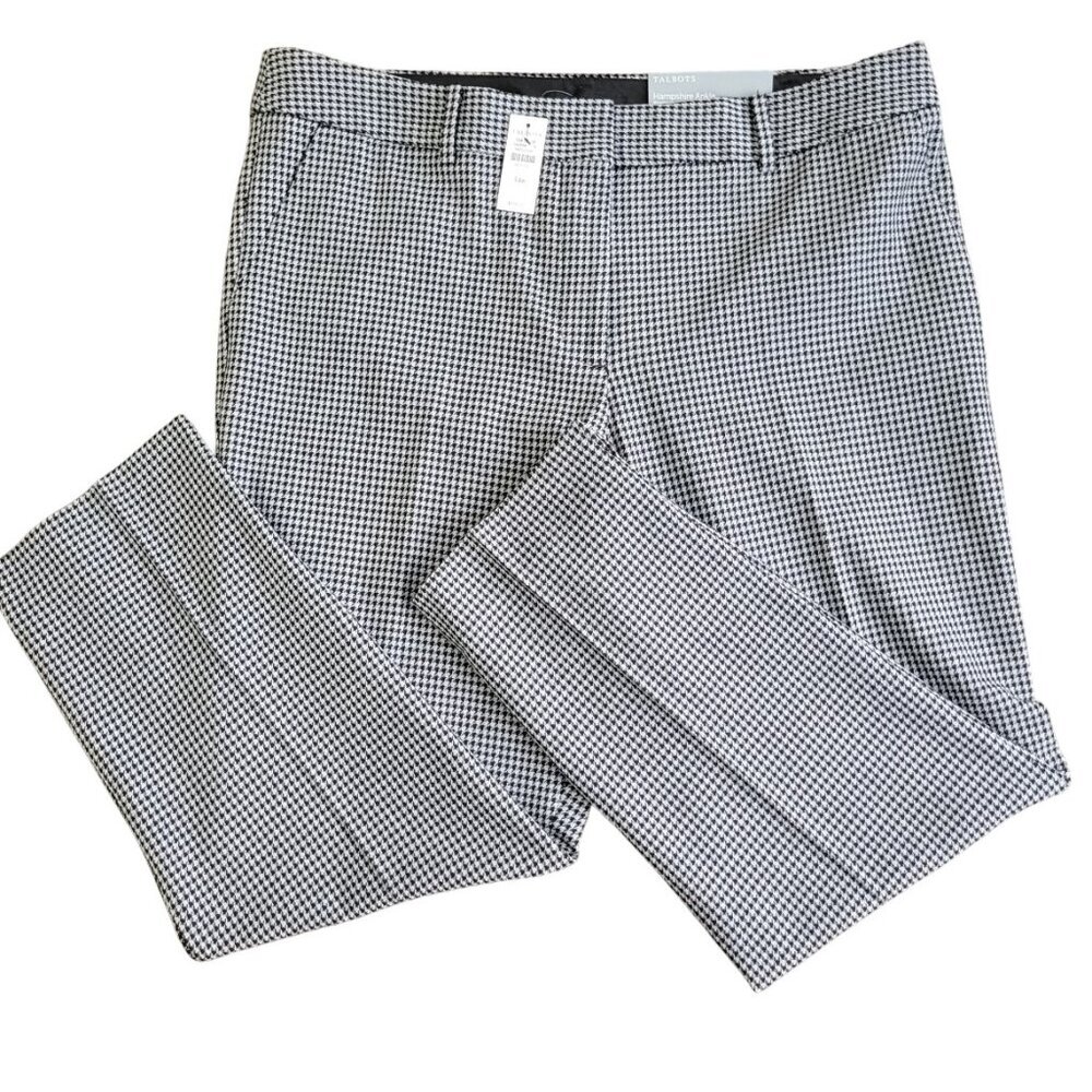 NWT Talbots Hampshire Ankle Pants - Houndstooth Size 14P - Picture 3 of 14